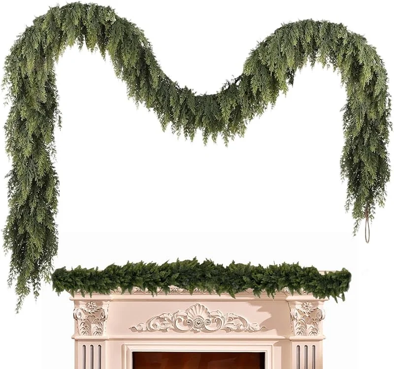 Marke: Generisch Pine Garland, Realistic Artificial Cedar Hanger, Real Touch Christmas Green — Weihnachtsdeko