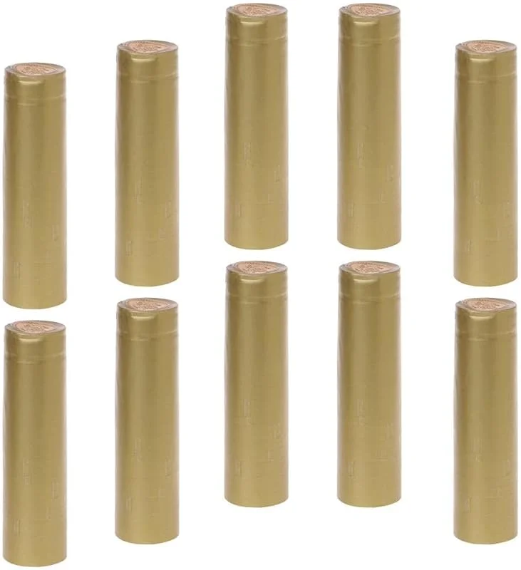 Marke: AFXGUSD 100 Stück Weinflasche Schrumpfschlauch PVC Kapseln Dichtungsdeckel, Gold 32 mm — Wein und Festtafel