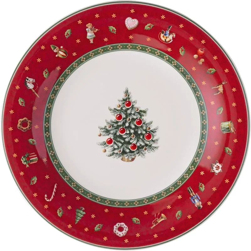 Villeroy & Boch – Toy's Delight Specials Frühstücks-, Dessertteller Rot, Spülmaschinenfest, Mikrowellensicher, Kleiner Teller, Frühstücksteller, Dessertteller, Weihnachtsgeschirr, Premium Porzellan — Advent und Tisch