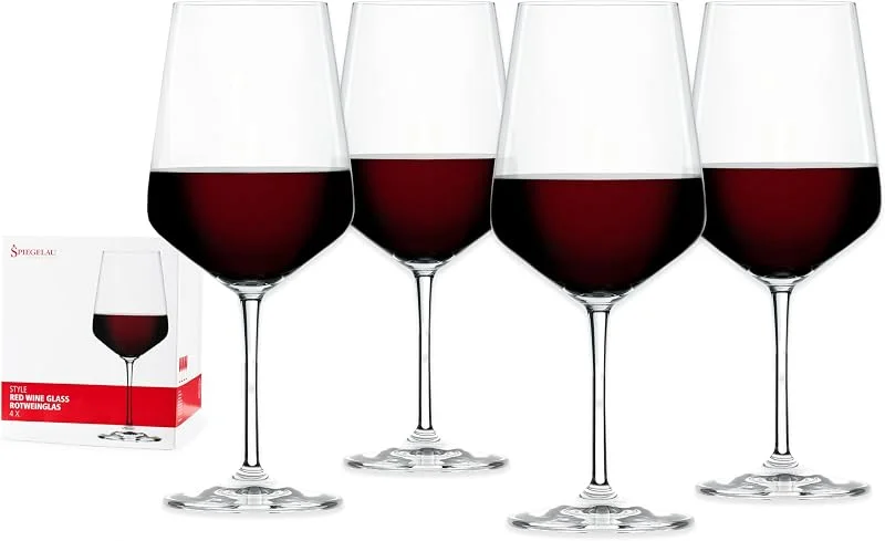 Besuche den Spiegelau-Store Spiegelau Rotweingläser 630 ml, 4 Stück, Style, 4670181, Weingläser Set aus Kristallglas, Rotwein Gläser spülmaschinenfest — Wein und Festtafel