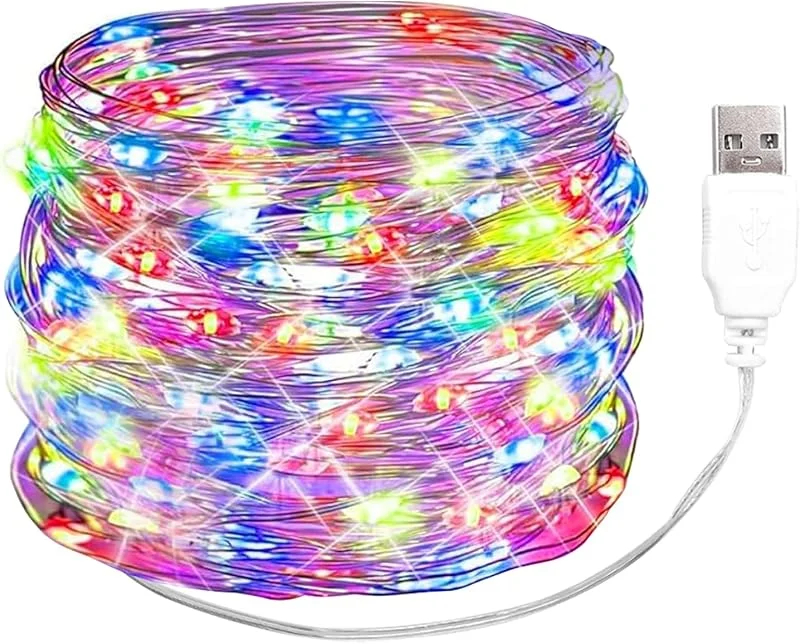 Besuche den ENLACE-Store ENLACE LED Lichterkette mit USB, 10M 100 LED Kupferdraht Lichterkette Bunt — Kerzenlicht Abendessen