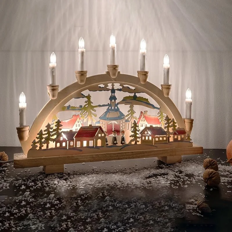 Besuche den hellum-Store hellum Holz Schwibbogen Sternsänger, mit Stecker & Schalter für innen — Weihnachtsdeko