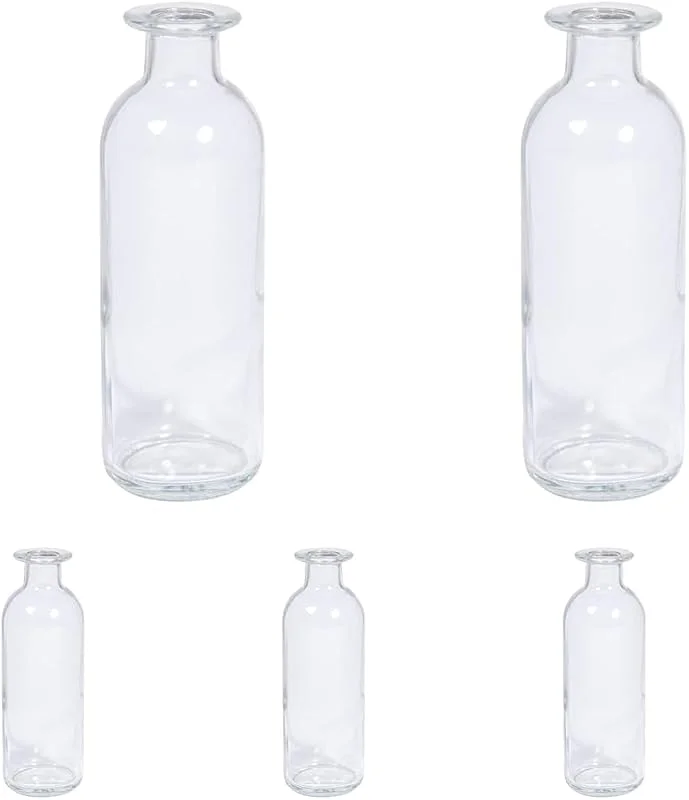 Besuche den Rayher-Store Rayher Glasvase, Höhe 16 cm, 5, 5 cm ø, Öffnung 1, 8 cm ø, Volumen 225ml, Vase, Glas, rund, Blumenvase Glas, 46695000 (Packung mit 5) — Kerzenlicht Abendessen
