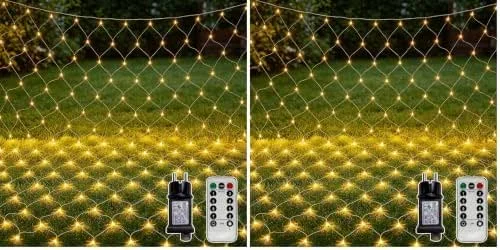 Besuche den Soagrc-Store LED Lichternetz Außen 3x2m 200 LEDs warmweiß, Lichterkette Außen mit Fernbedienung & Timer, IP67 wasserdicht, stimmungsvolle Weihnachtsbeleuchtung für Garten, Balkon & Hochzeit (Packung mit 2)