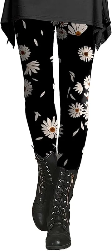 Marke: Generisch Generisch Leggings Damen Blumenmuster Blickdichte Leggings Damen Große Größen Leggings Warm Baumwolle Weihnachten-Hose Thermo-Leggings Warme Freizeithose Stretch Winterhose Kuschelhose Strumpfhosen — Weihnachtsmode