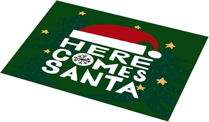 Besuche den Epinki-Store Epinki Tischset Weihnachten Abwischbar Quadratisch, 2Pcs Set 30x45CM Platzmatten Modern Weihnachten Hut Muster aus 70% Vinyl 30% Polyester, Tischmatte Schreibtisch Grün für Küche und Restaurant — Küche & Haushalt