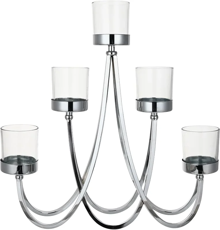 Marke: Goebel Goebel Ambiente Kerzenhalter Metall-Kombi – moderner Kerzenständer Wohnaccessoire Tischdeko, Metall Dekoration, 41 x 40 x 8 cm – Art. 23-123-60-1 — Kerzenlicht Abendessen