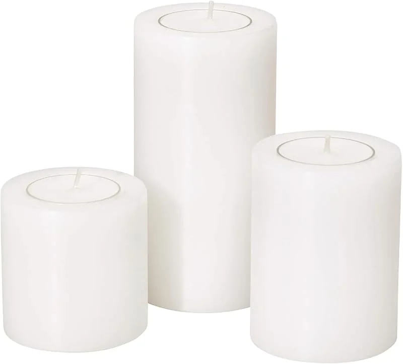 Besuche den EDZARD-Store EDZARD Teelichthalter Cornelius 3er-Set (H 6, 8, 10 cm, Ø 6 cm), weiß — Kerzenlicht Abendessen