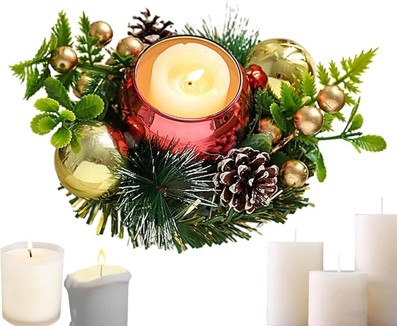 Marke: Fravsiu Weihnachtskerzenhalter als Tischmittelstück Figuren in Weihnachts-Form — Kerzenlicht Abendessen