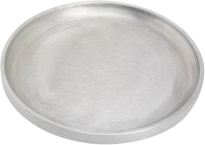Besuche den NKlaus-Store NKlaus Kerzenteller rund, Ø14cm, Aluminium, matt, Silber — Kerzenlicht Abendessen