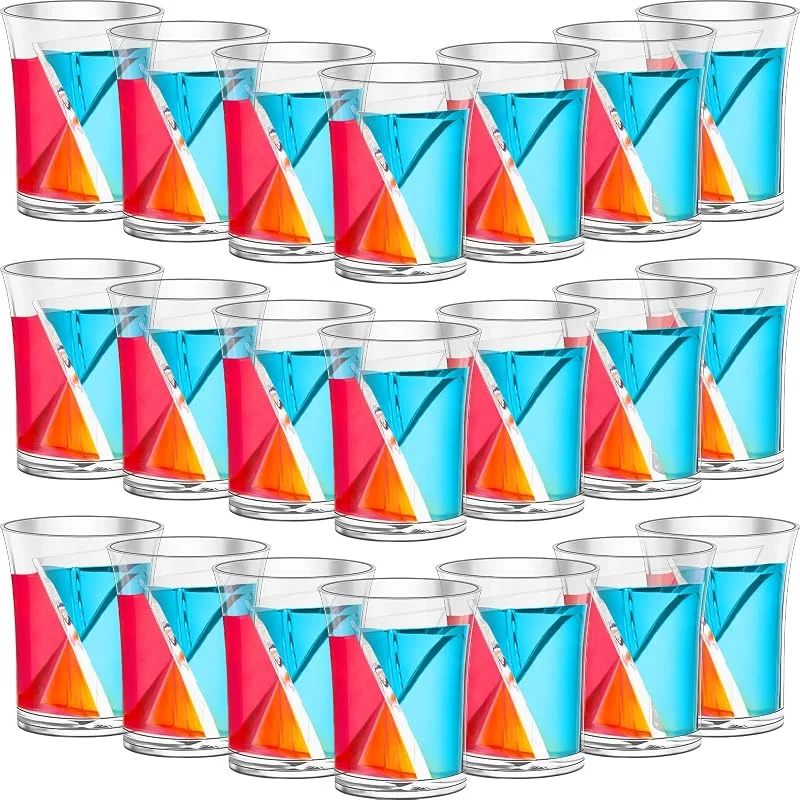 Marke: Suclain Suclain 24 Stück geteilte Schnapsgläser, 57 ml, transparente Kunststoffbecher — Wein und Festtafel