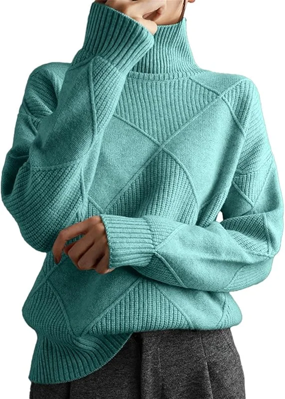 Marke: Qixiu Pullover & Strickjacken Für Damen, Pullover Gestreift Damen, Frauen Pullover Und Winter Pullover Lose Beiläufige Literarische Strickwaren Kragen Pullover Damen Hoodie Mit Hohem Kragen Damen — Weihnachtsmode