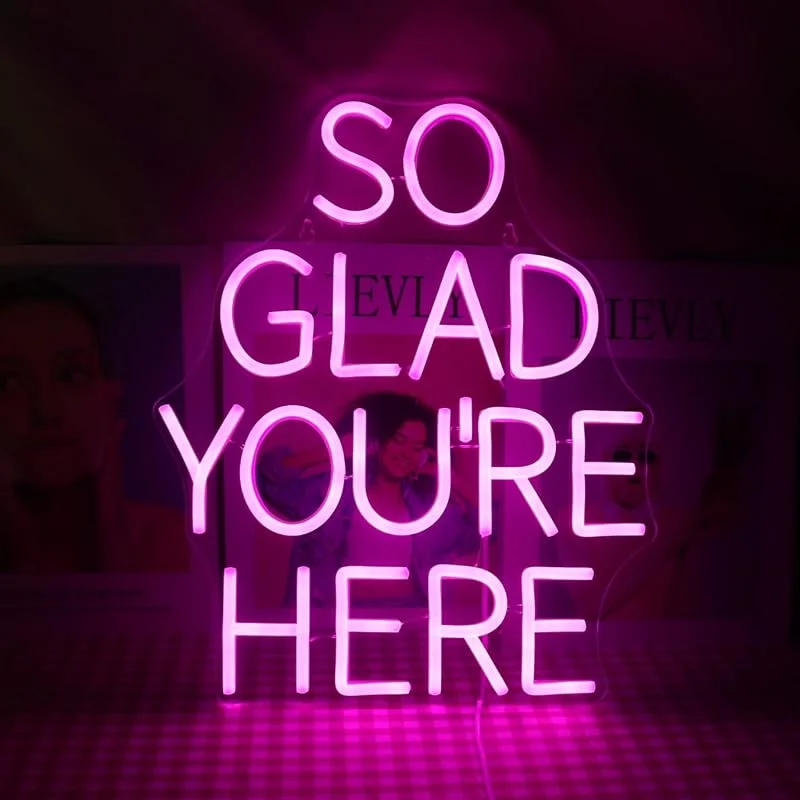 Besuche den QiaoFei-Store LED "So Glad You Are Here" Neon Zeichen für Bar Coffee Room Home Art Wand Dekor ​ Geburtstag, Hochzeit Party Fenster Wohnzimmer Dekor (rosa) — Kerzenlicht Abendessen