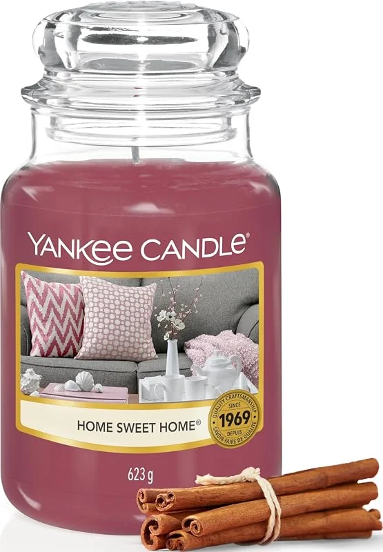 Besuche den Yankee Candle-Store Yankee Candle Duftkerze im Glas (groß), Home Sweet Home, Brenndauer bis zu 150 Stunden, Perfekte Geschenke für Frauen — Kerzenlicht Abendessen