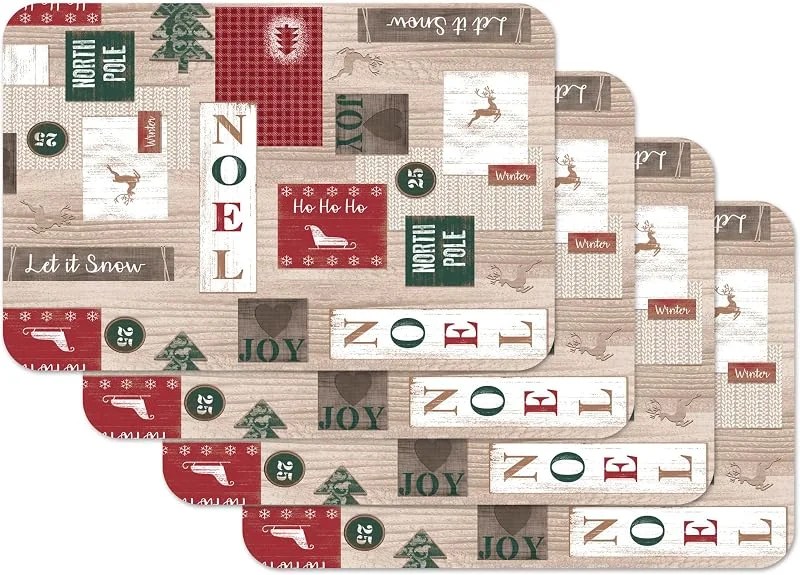 Besuche den Venilia-Store Vénilia Tischsets "Jingle Bells" - 4 Stück - lebensmittelecht - 59128 — Küche & Haushalt