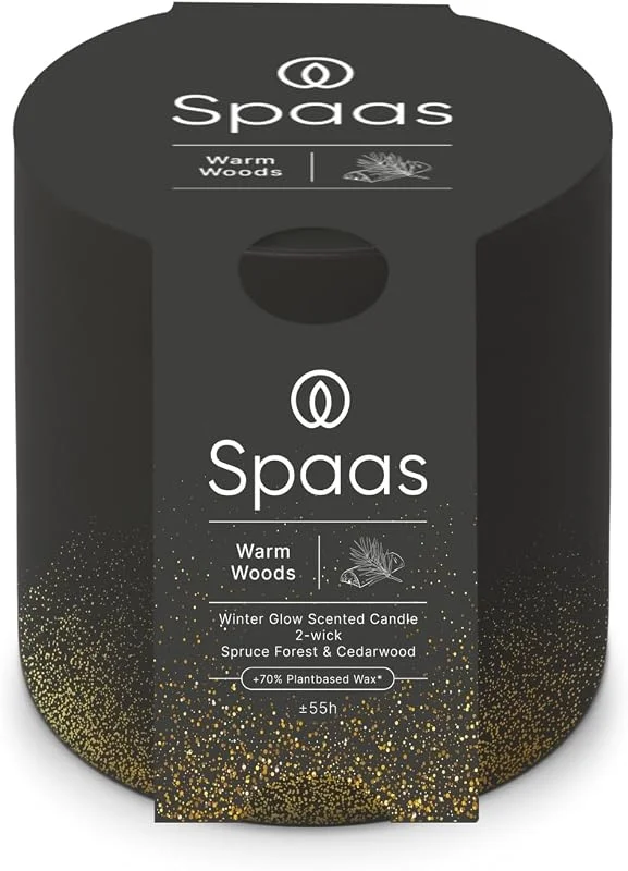 Besuche den Spaas-Store Spaas WinterGlow Duftkerze 2 Dochten, ± 55 Stunden, Warm Woods — Kerzenlicht Abendessen