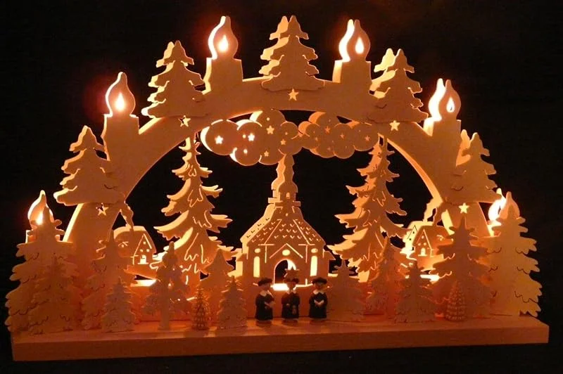 Marke: SchwibboLa Original Erzgebirgischer Marken Schwibbogen Lichterbogen 50 X 31 cm S50-1_42 — Weihnachtsdeko