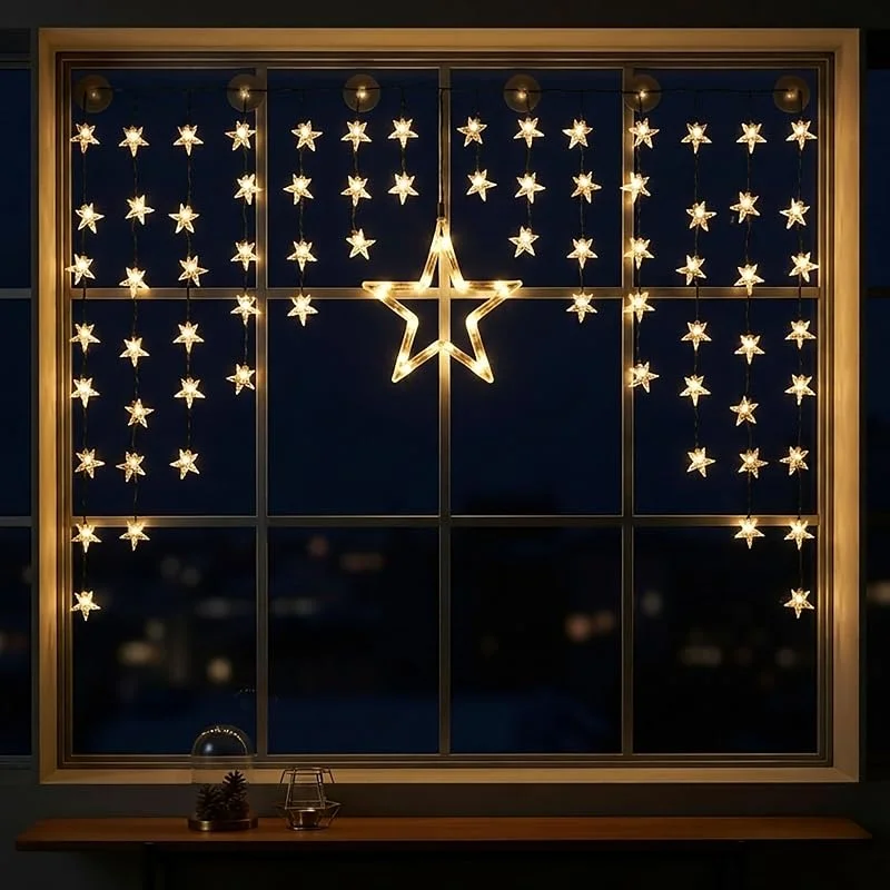 Besuche den Spetebo-Store Spetebo LED Sternenvorhang 140x95 cm - 90 LED warm weiß — Weihnachtsbeleuchtung