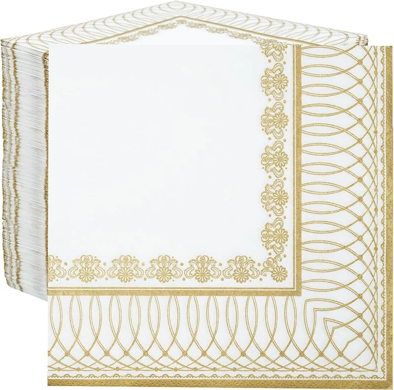 Besuche den Talking Tables-Store Table Fun 100 weiche, goldene Einweg-Papierservietten, 2-lagig, 33 cm, Elegante goldene Papierservietten für Hochzeiten, Jubiläen und Weihnachtsfeiern, Britische Marke – Hergestellt in der EU — Advent und Tisch