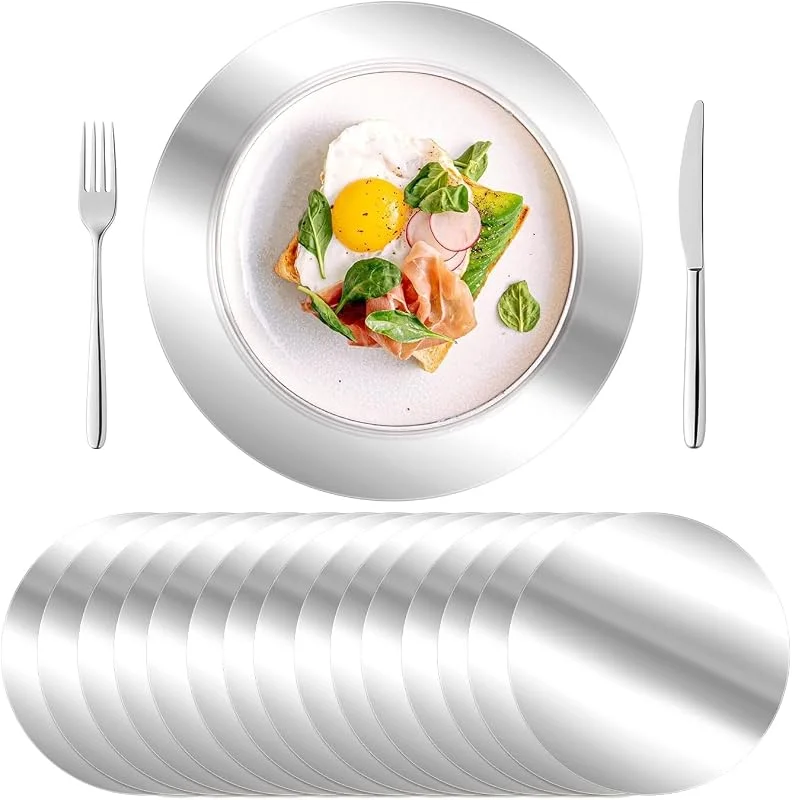 Marke: KesaPlan KesaPlan 50 Stück 33 cm runde silberfarbene Platzsets — Küche & Haushalt