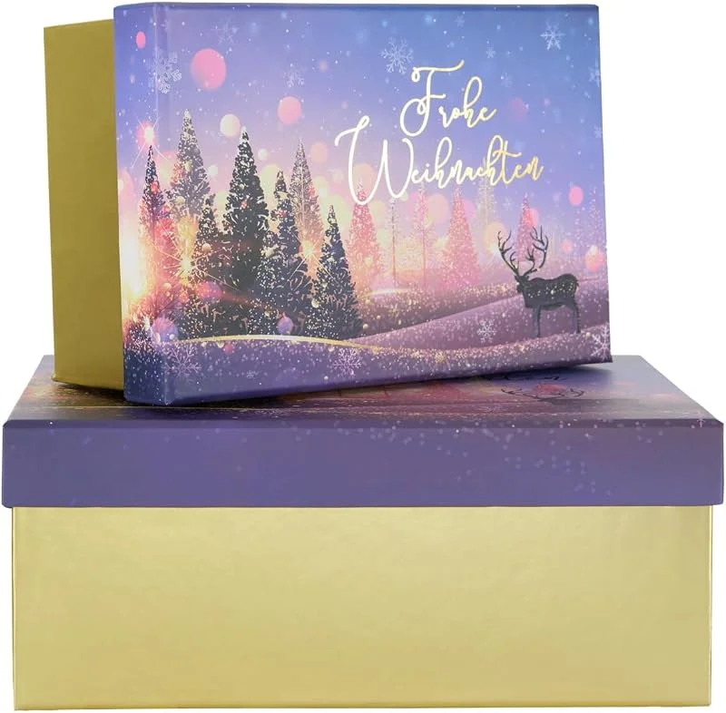 Besuche den Idena-Store Idena Geschenkbox mit Deckel, Frohe Weihnachten, 2 Stück — Geschenkverpackung