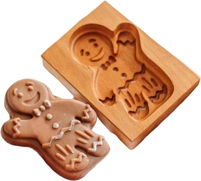 Marke: Muzrunq Keksformen aus Holz, 3D-Pressprägung, Lebkuchen-Backformen, kreatives Weihnachtsplätzchen-Backzubehör, Utensilien, Weihnachtsstempel, Werkzeuge — Weihnachtskueche