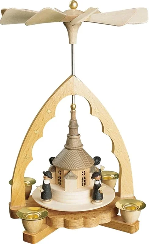 Marke: Richard Glässer Seiffen Richard Glässer Pyramide Seiffener Kirche mit Kurrende, 16310 — Weihnachtsdeko