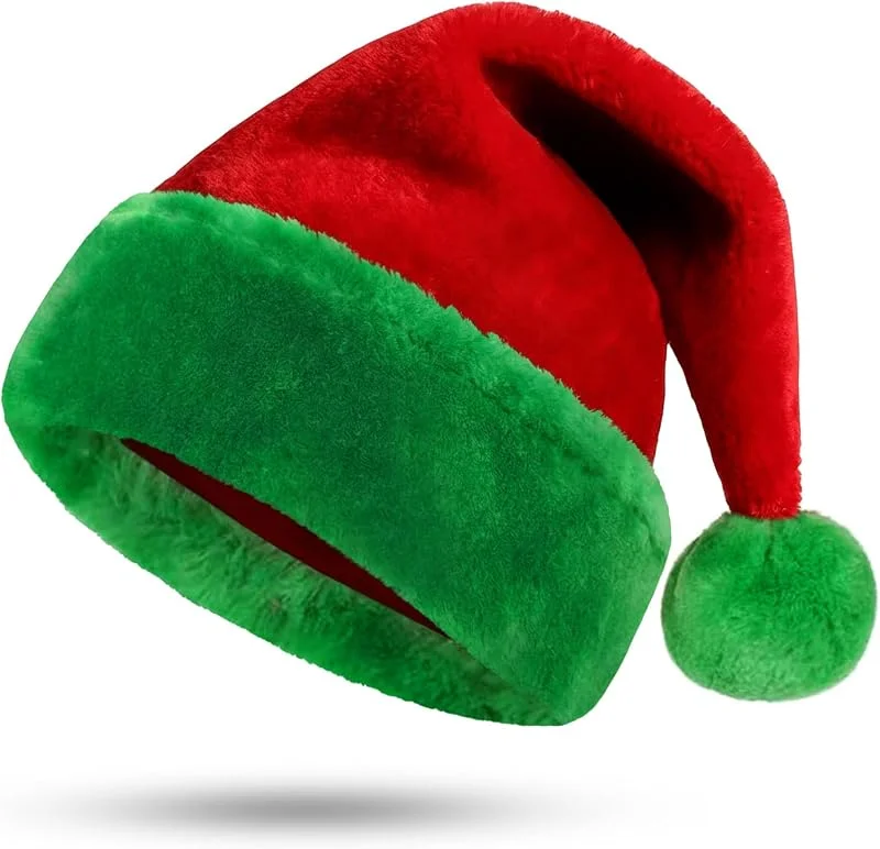 Besuche den KONVINIT-Store KONVINIT Weihnachtsmütze Nikolausmütze Erwachsene Plüsch Rand Weihnachtsfeier Rote Santa Mütze Nikolaus Warm Dicker Fellrand Weihnachtsmann mütze für Herren, Damen — Weihnachtsmode