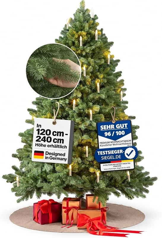 Marke: Premium Weihnachtsbaum Künstlicher Weihnachtsbaum 120 cm „Finnland“ (mit LED-Kerzen) — Advent und Tisch