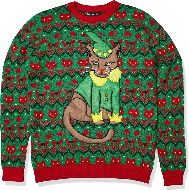 Marke: Blizzard Bay Blizzard Bay Herren Elf Cat Pullover — Weihnachtsmode