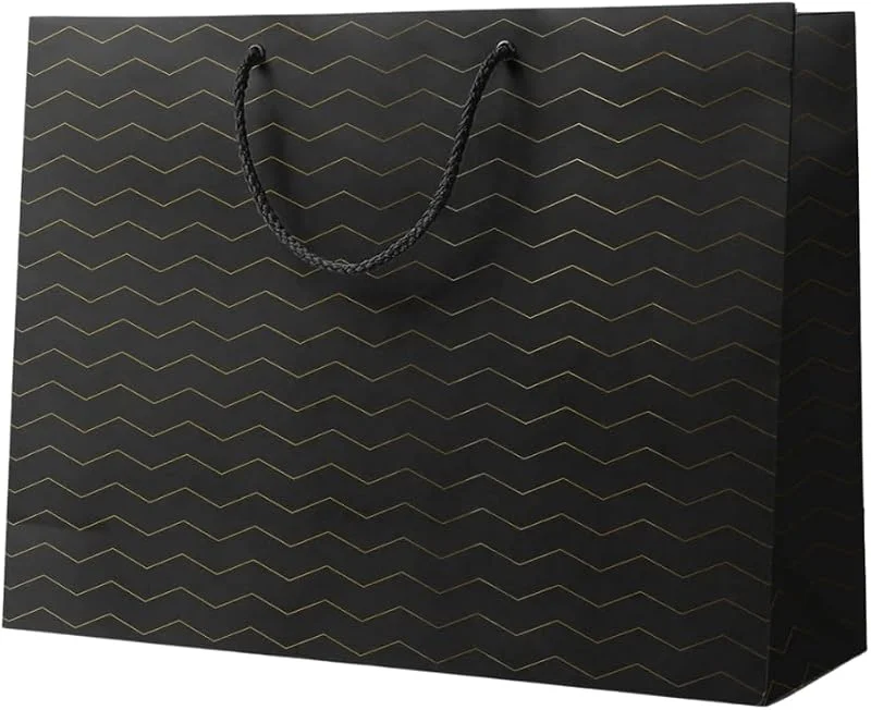 Besuche den Inoverse-Store Inoverse Große Geschenktüten 37x25+11 cm 5 Stück, Geschenktaschen Schwarz — Geschenkverpackung