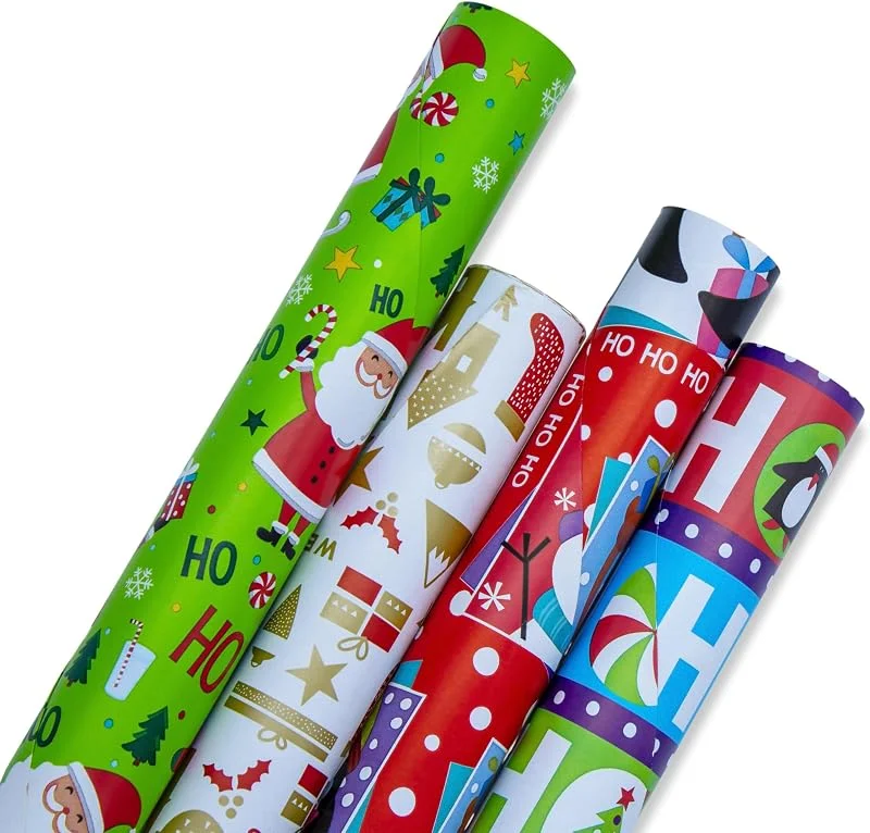 Besuche den Spetebo-Store XXL Weihnachts Geschenkpapier 500 x 100 cm - 4 Stück — Geschenkverpackung