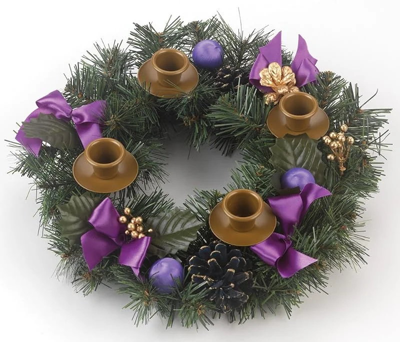Marke: Vermont Christmas Company Vermont Christmas Company Lila Band Adventskranz — Weihnachtsdeko
