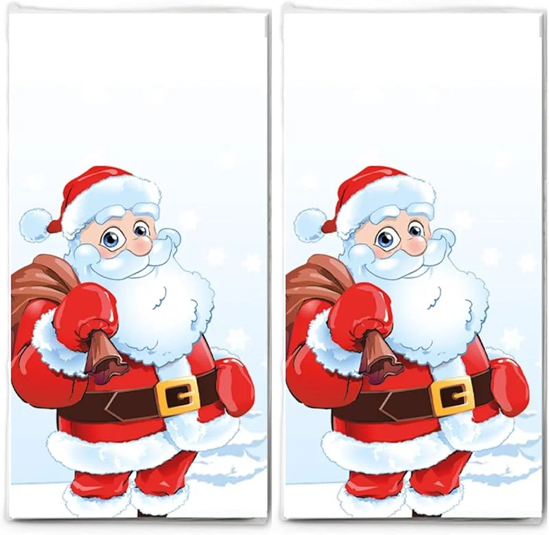 Besuche den Serviettenshop-Store 20 einzelne Taschentücher Weihnachten Santa in Weihnachtsstimmung. 2 Packungen mit 10 einzelnen Papiertaschentücher bedruckt als Geschenk. — Geschenkverpackung