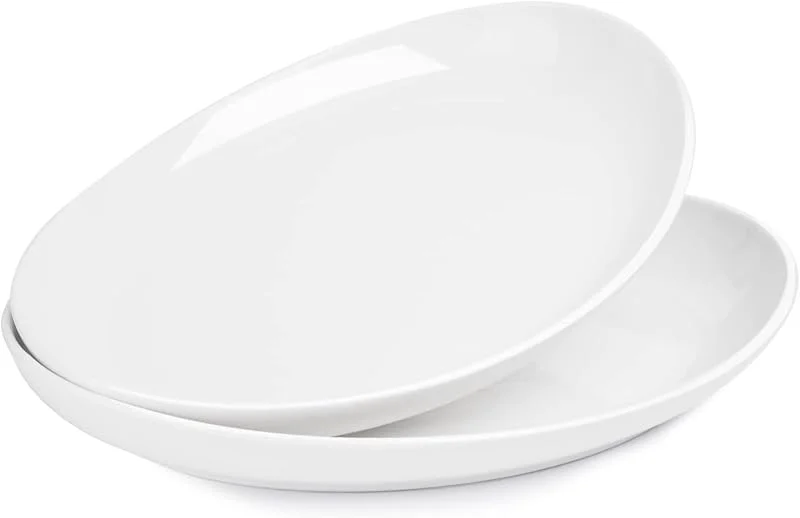 Besuche den Sweese-Store Sweese 717.101 2 x 36, 7 cm weißes Porzellan oval Serviertablett für Fischgerichte Steak Restaurant Dessertladen — Advent und Tisch