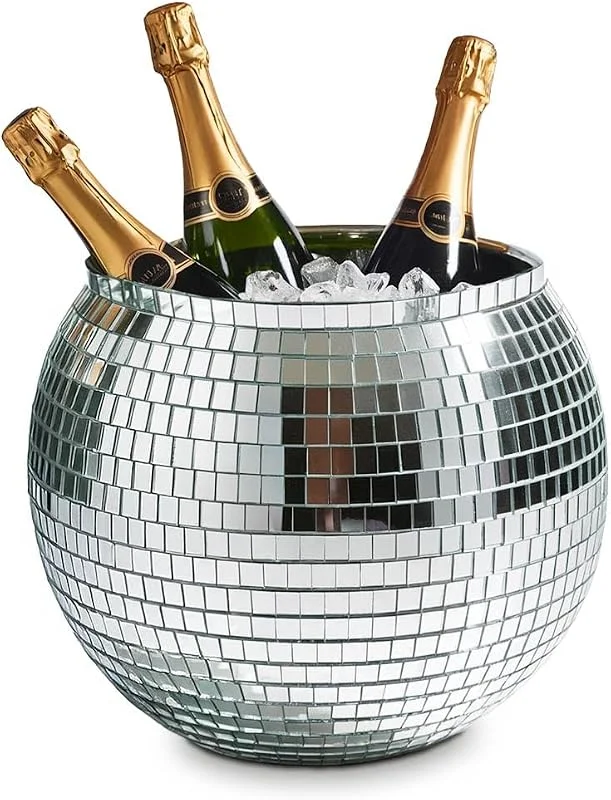 Marke: mikamax MikaMax Eiskübel Discokugel – XL 11 Liter – Getränkekühler für Partys – Weinkühler & Eisbehälter – Silberner Disco Ice Bucket - 27, 5cm — Wein und Festtafel