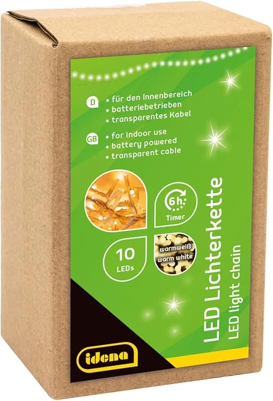 Besuche den Idena-Store Idena Lichterkette Innen 10 LEDs in Warmweiß, 1 m — Weihnachtsbeleuchtung