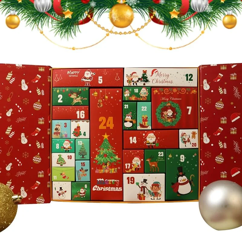 Marke: Genérico Weihnachts-Adventskalender-Boxen Leere Faltbare Adventskalender Aus Pappe — Geschenkverpackung