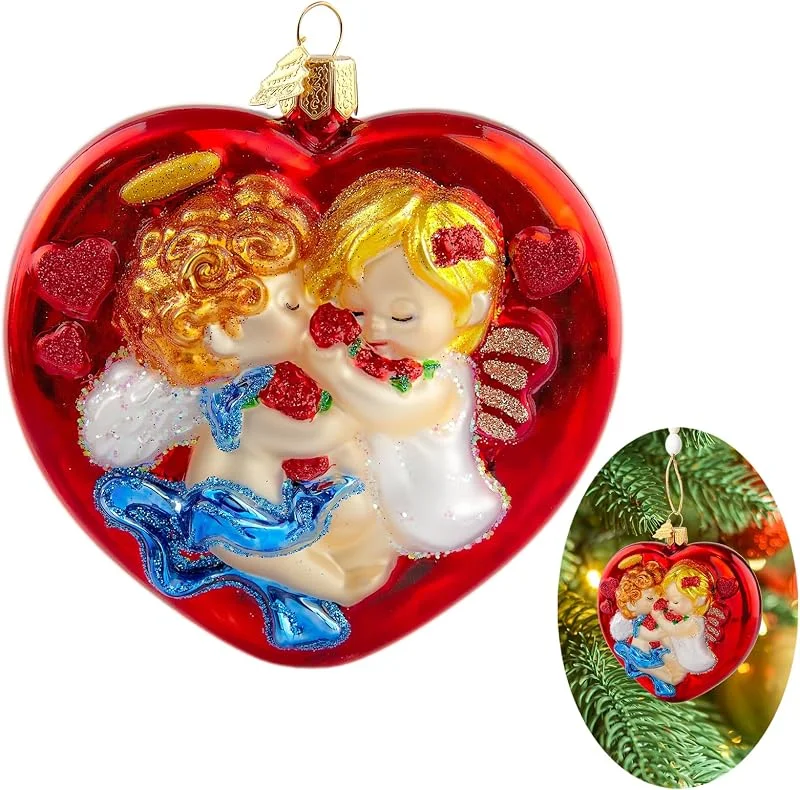 Besuche den Hzyc-Store Herz-Weihnachtsbaumschmuck, Handgeblasenes Glas-Weihnachtsdekorationen
