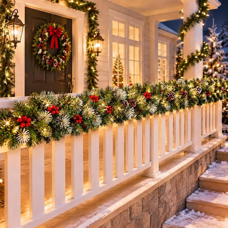 Marke: Kidsgigglz Künstliche Tannengirlande 3m mit 50 LED & Timer, Weihnachtsgirlande Deko — Weihnachtsdeko