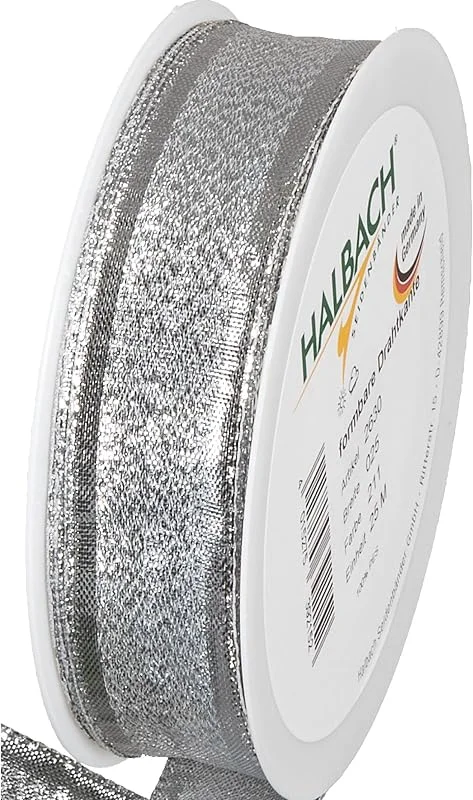 Besuche den Halbach-Store Halbach Geschenkband mit Drahtkante, 25 mm x 25 m, silber — Geschenkverpackung