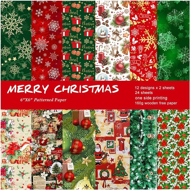 Besuche den ZAKHSE-Store Motivpapier Weihnachten, 48 Blätter Weihnachtliche Bastelpapier 15, 2x15, 2cm, Einseitige Bedruckt Papierblock, Weihnachten Motive Designpapier Scrapbooking Dekorpapier Fotoalbum Scrapbook Zubehör — Geschenkverpackung
