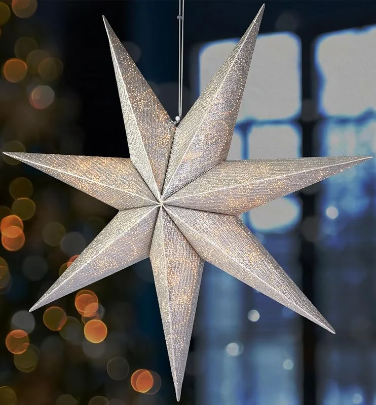 Besuche den BRUBAKER-Store BRUBAKER 60 cm Weihnachtsstern für Innen - Adventsstern mit E14 Fassung — Weihnachtsdeko