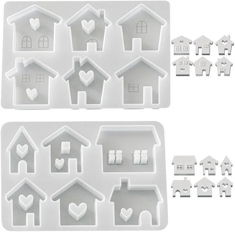 Marke: Stakee 3D-weihnachtshaus-silikonformen, 2 Stück, 6-Fach Seifenform, Antihaftbeschichtet, Ideal Zum Backen Von Schokoladenkuchen Und Desserts — Weihnachtskueche
