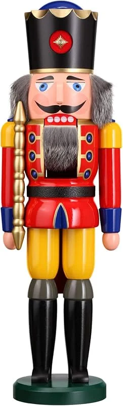 Besuche den Seiffener Volkskunst-Store Seiffener Volkskunst Nussknacker Holzfigur Holz König Figur Höhe 50 cm groß (rot) — Weihnachtsdeko