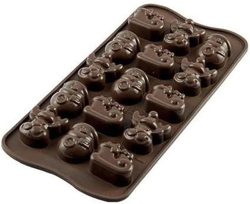 Besuche den silikomart-Store silikomart, SCG23 Silikonform für CHOCO WINTER Pralinen, Antihaft, 15 Pralinen, Form für Süßigkeiten, Easy Choc, 33 x 27 mm, h 15 mm, Made in Italy — Weihnachtskueche
