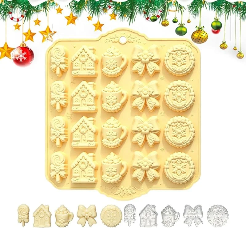 Marke: Generisch Weihnachtsformen, 20 Fächer, Lebensmittelqualität, Lebkuchenglocke — Weihnachtskueche