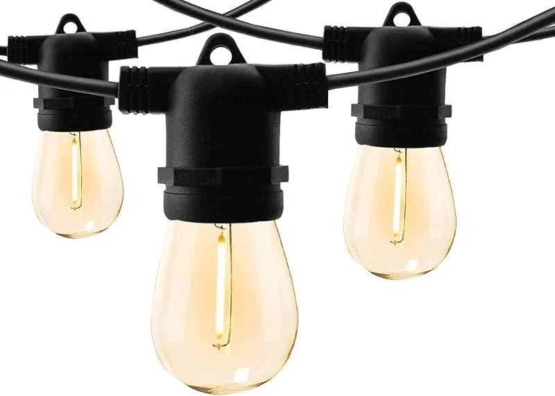 Marke: LY Sweden LY Sweden Premium Lichterkette für außen, komplettes Set IP65 - Außenbeleuchtung 15 bis 20 Meter mit 15 bis 40 austauschbaren E27 LED-Lampen inklusive (10m mit 20 lampen) — Weihnachtsbeleuchtung