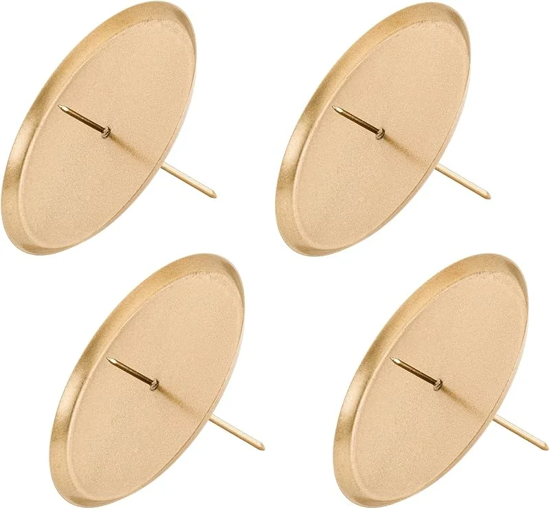 Besuche den Spetebo-Store Spetebo Kerzenpick mit Dorn in Gold - 4er Set, 10cm - Adventskranz Weihnachtsgesteck Kerzenhalter Kerzenstecker Kerzenteller Kerzenpin — Advent und Tisch