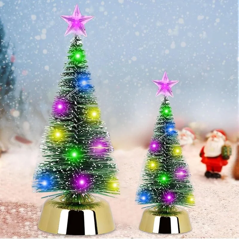 Besuche den Mecctuck-Store 2 Stück Weihnachtsbaum, Tannenbaum Künstlich, Weihnachtsbaum Künstlich, LED Weihnachtsbaum Klein, Weihnachten Dekoration, Weihnachtsdeko Tisch, Mini Tannenbaum Weihnachts Tischdeko (19cm+25cm) — Advent und Tisch